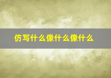 仿写什么像什么像什么