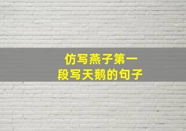 仿写燕子第一段写天鹅的句子