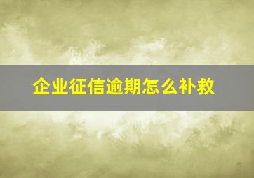 企业征信逾期怎么补救