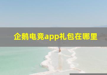 企鹅电竞app礼包在哪里