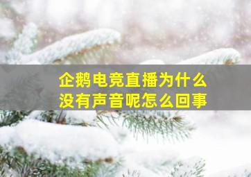 企鹅电竞直播为什么没有声音呢怎么回事