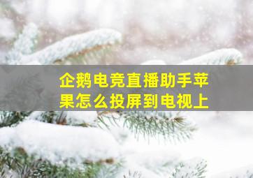 企鹅电竞直播助手苹果怎么投屏到电视上