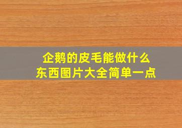 企鹅的皮毛能做什么东西图片大全简单一点