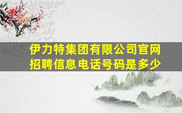 伊力特集团有限公司官网招聘信息电话号码是多少