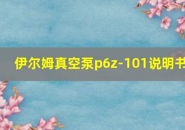 伊尔姆真空泵p6z-101说明书