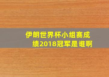 伊朗世界杯小组赛成绩2018冠军是谁啊