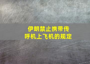 伊朗禁止携带传呼机上飞机的规定