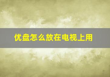 优盘怎么放在电视上用