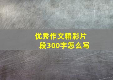 优秀作文精彩片段300字怎么写