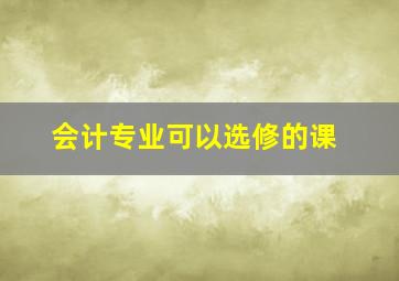 会计专业可以选修的课