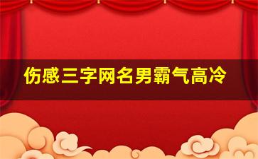 伤感三字网名男霸气高冷