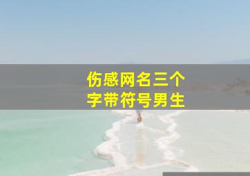 伤感网名三个字带符号男生