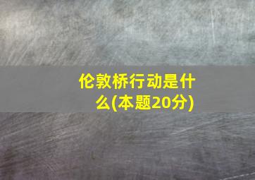 伦敦桥行动是什么(本题20分)