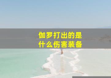 伽罗打出的是什么伤害装备