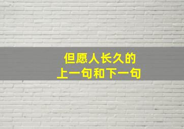 但愿人长久的上一句和下一句