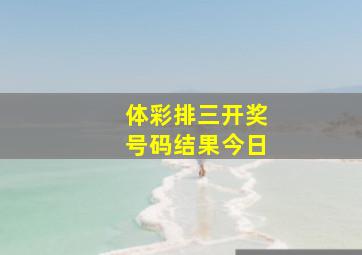 体彩排三开奖号码结果今日