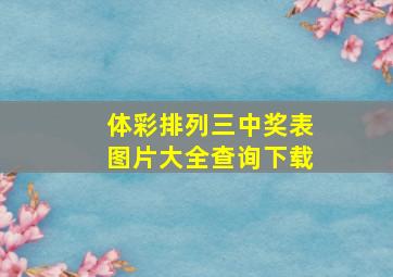 体彩排列三中奖表图片大全查询下载