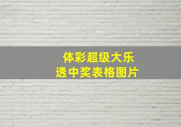 体彩超级大乐透中奖表格图片