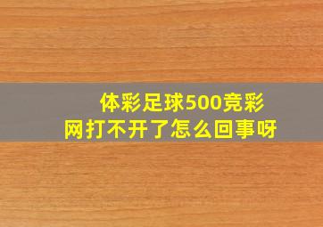 体彩足球500竞彩网打不开了怎么回事呀