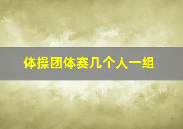 体操团体赛几个人一组