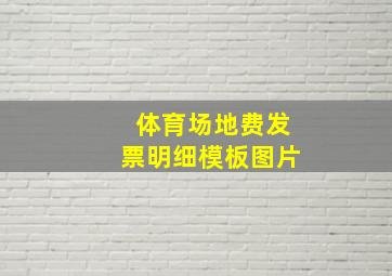 体育场地费发票明细模板图片