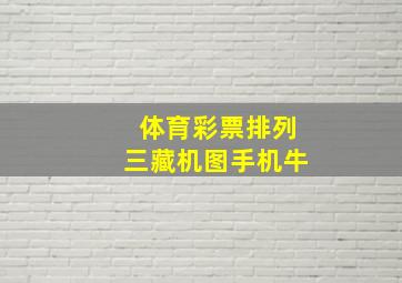 体育彩票排列三藏机图手机牛