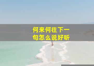 何来何往下一句怎么说好听