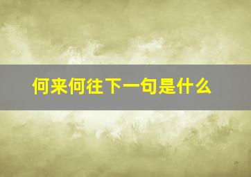 何来何往下一句是什么