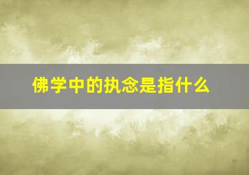 佛学中的执念是指什么