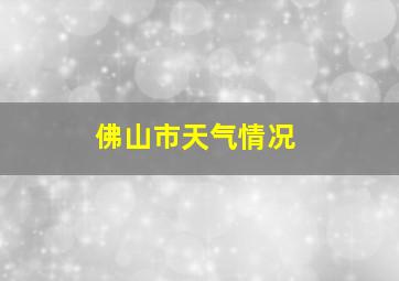 佛山市天气情况