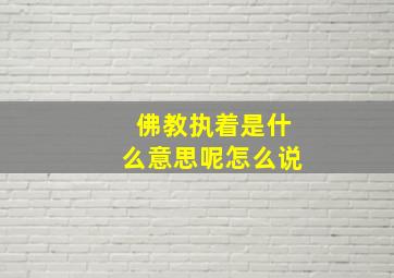 佛教执着是什么意思呢怎么说