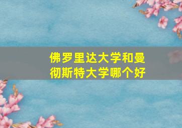 佛罗里达大学和曼彻斯特大学哪个好