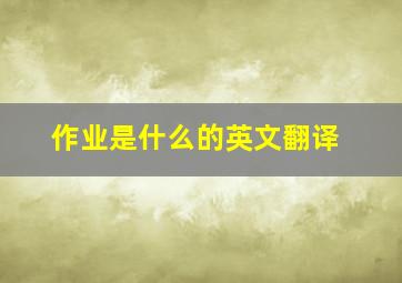 作业是什么的英文翻译