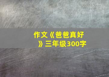 作文《爸爸真好》三年级300字