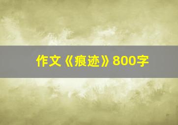 作文《痕迹》800字