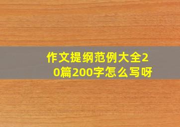 作文提纲范例大全20篇200字怎么写呀