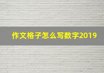 作文格子怎么写数字2019