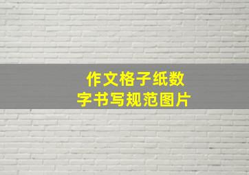 作文格子纸数字书写规范图片