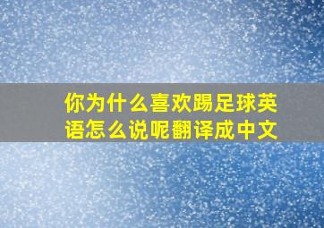 你为什么喜欢踢足球英语怎么说呢翻译成中文