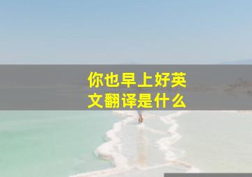 你也早上好英文翻译是什么