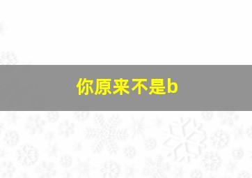 你原来不是b