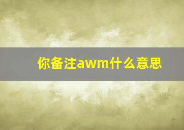 你备注awm什么意思