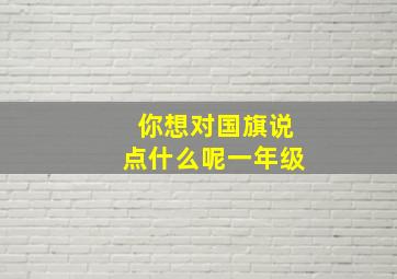 你想对国旗说点什么呢一年级