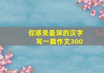 你感受最深的汉字写一篇作文300