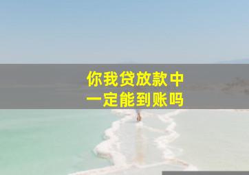 你我贷放款中一定能到账吗