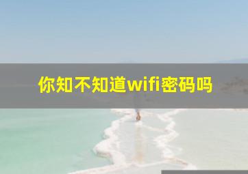 你知不知道wifi密码吗