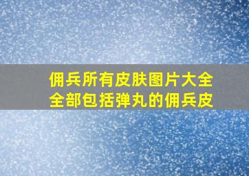 佣兵所有皮肤图片大全全部包括弹丸的佣兵皮