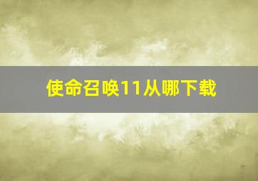 使命召唤11从哪下载