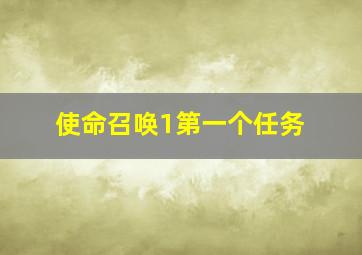 使命召唤1第一个任务