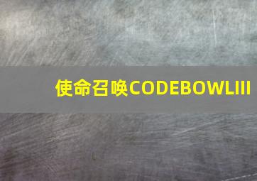 使命召唤CODEBOWLIII